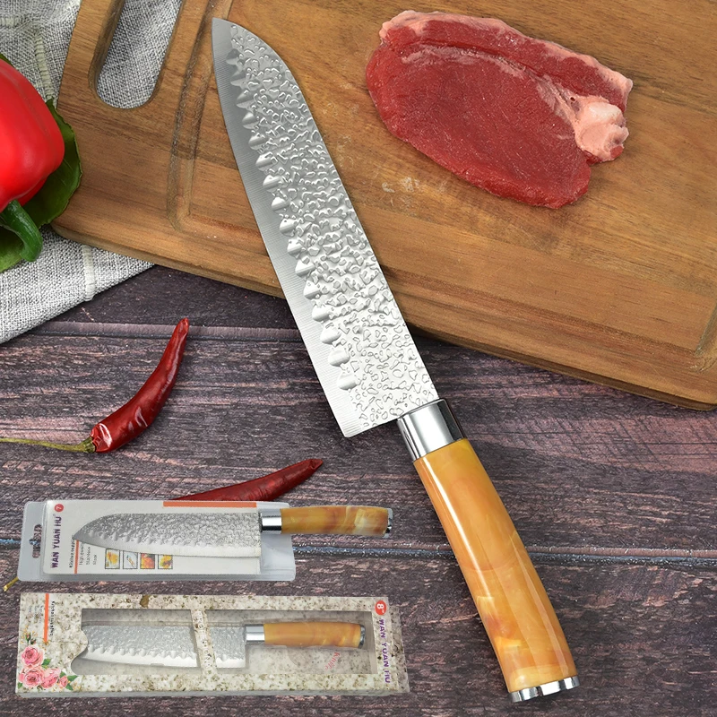 8 inch Sharp Stainless Steel Pro  Kitchen Chef Santoku Knife Best for Home and Restaurant with Comfortable Handle