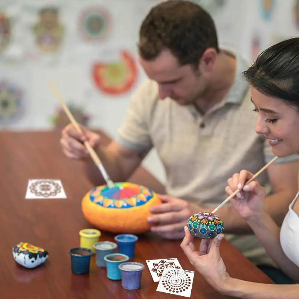 36 pcs DIY Creative mandala Stencils Templates Reusable Plastic Craft Drawing Painting Template