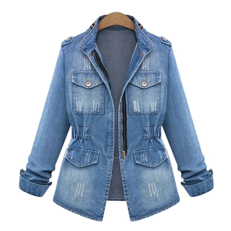 
S-5XL Oversized jean jacket blue jean jackets womens jeans denim jacket 