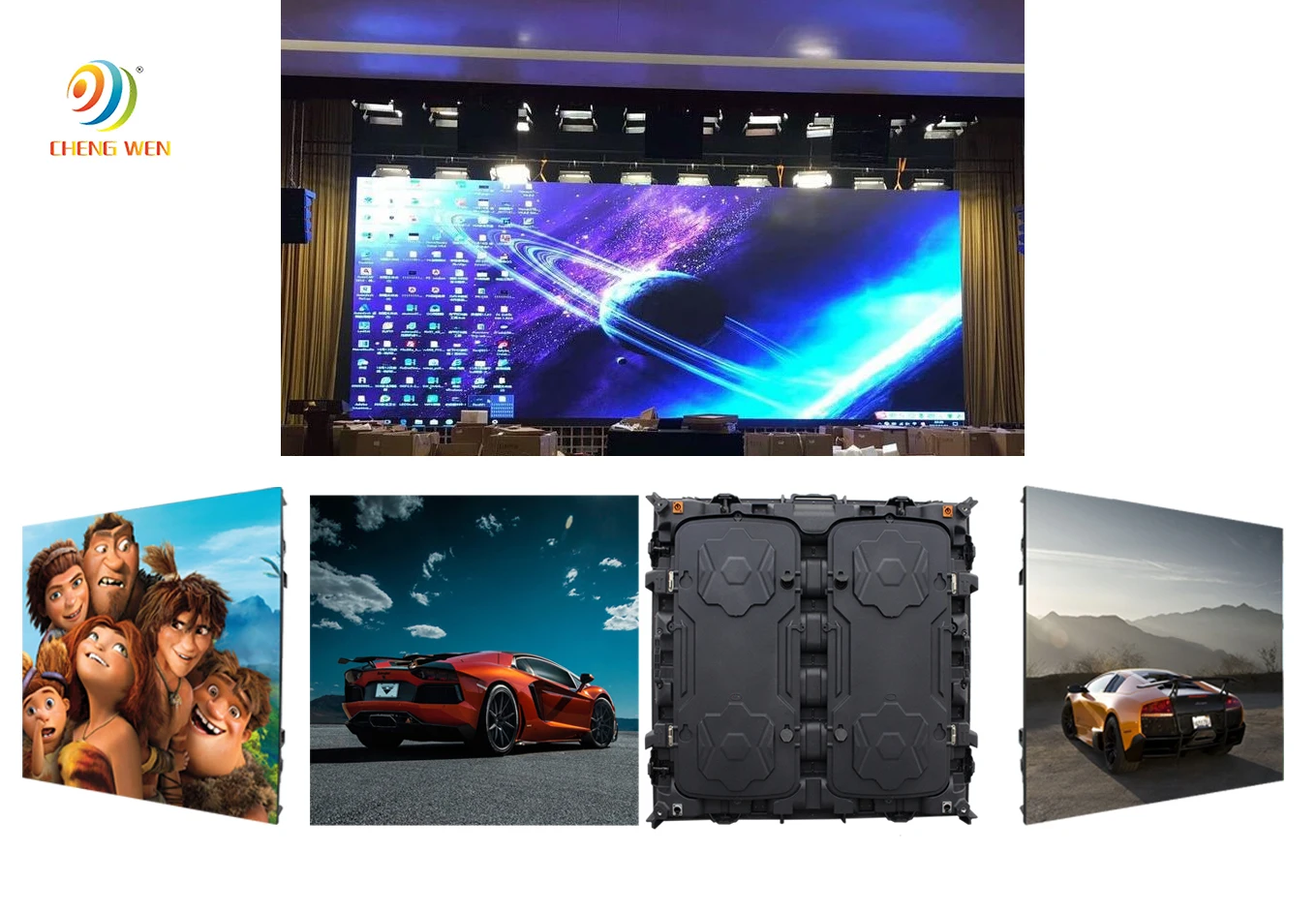 Chengwen High Brightness SuperMarket Advertising P5 P6 P10 mm 960*960 Full Color Screen indoor Led Display