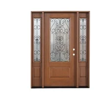 American Style Modern Exterior Wrought Iron Double Entry Doors For Apartment Building