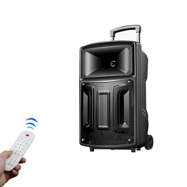 12 or 15 inch trolley rechargeable battery amplifier outdoor speaker with wireless microphone