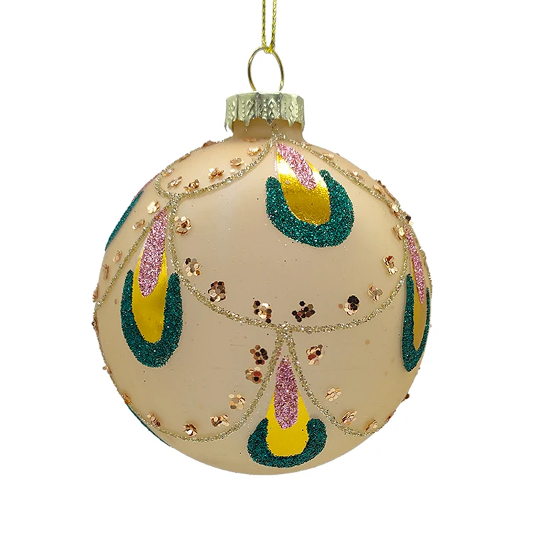 2024 New Arrival Christmas Glass Bauble Glass Ball Ornaments 3 PCS a Set