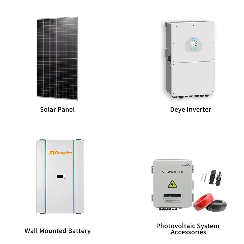 Whole House Off Grid System 10 KW 20KW 30KW 40KW 50KW 100KW Hybrid Complete Solar Panel Energy Storage Power System For Home