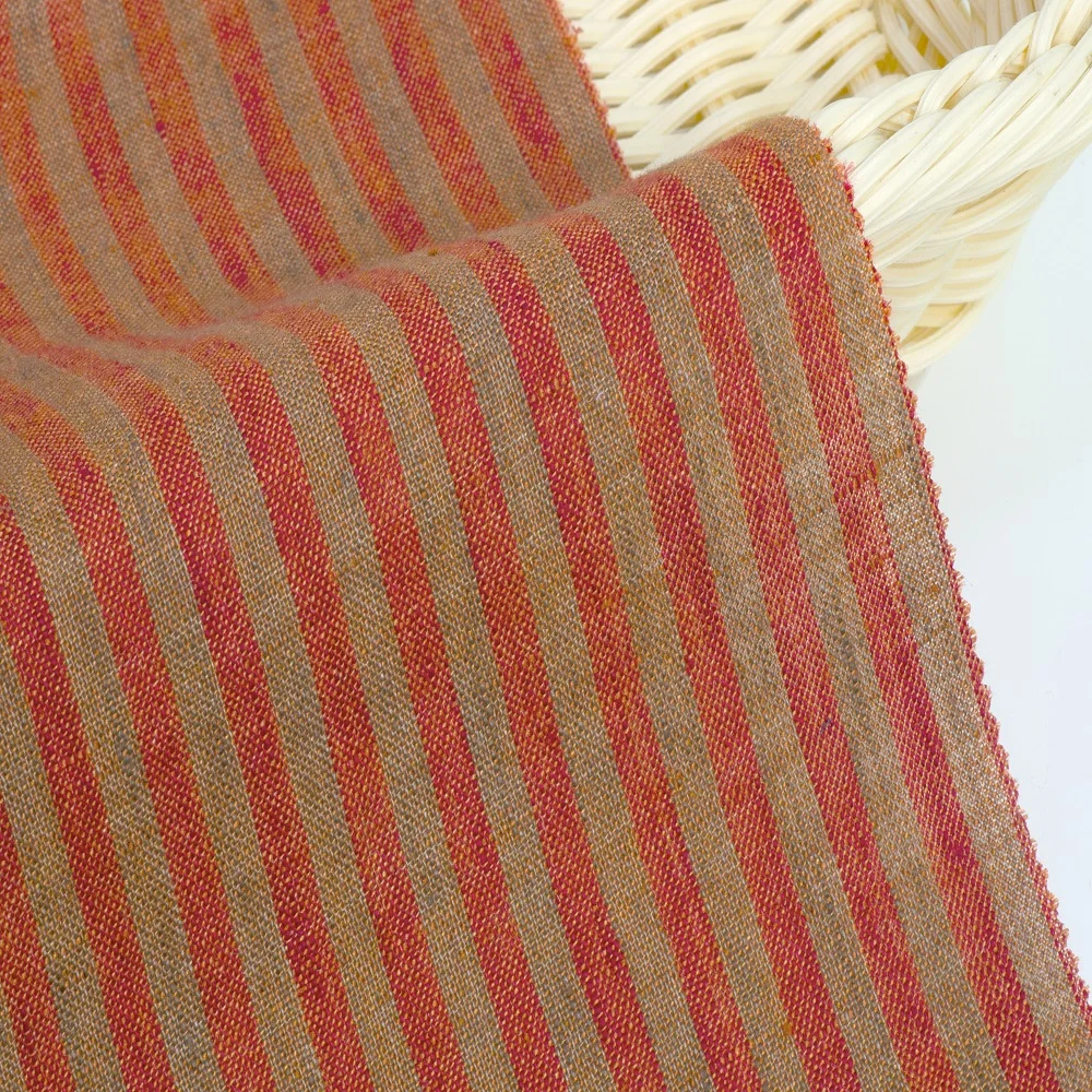#8597 Fashion natural linen sample card striped breathable 100%linen for women suits