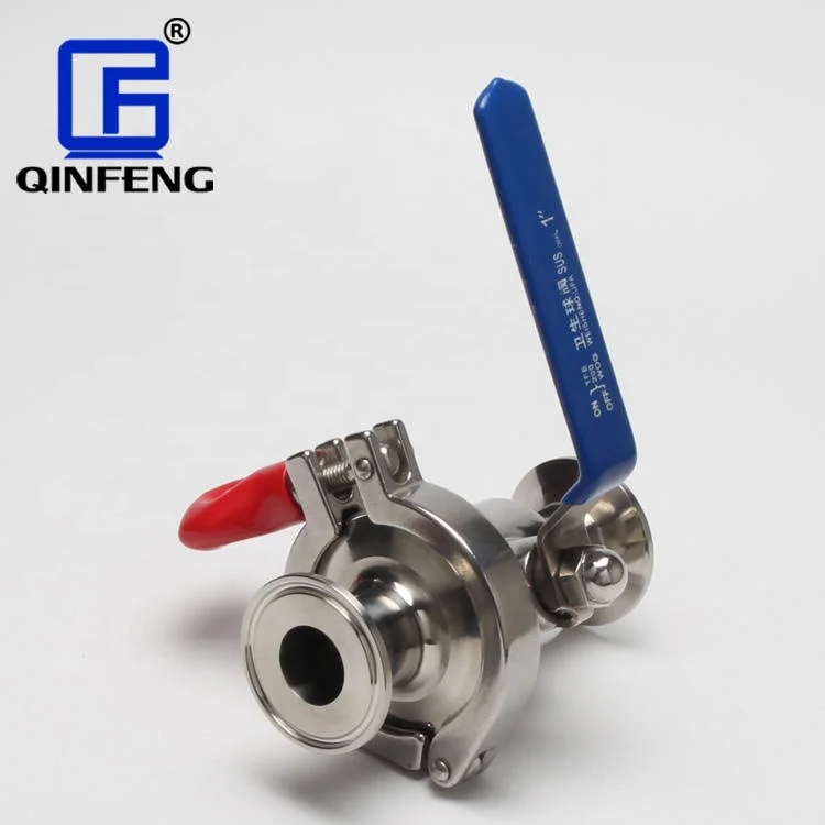 Industrial Hydraulic Manual Tri Clamp Connection Water Oil Gas Sanitary 316L Stainless Steel Ball Valve With Drain Outlet
