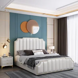 Luxury Modern Design Room furniture Upholster Twin Queen Beds Leather Storage Bed Wooden Frame King Size Double Beds With Drawer