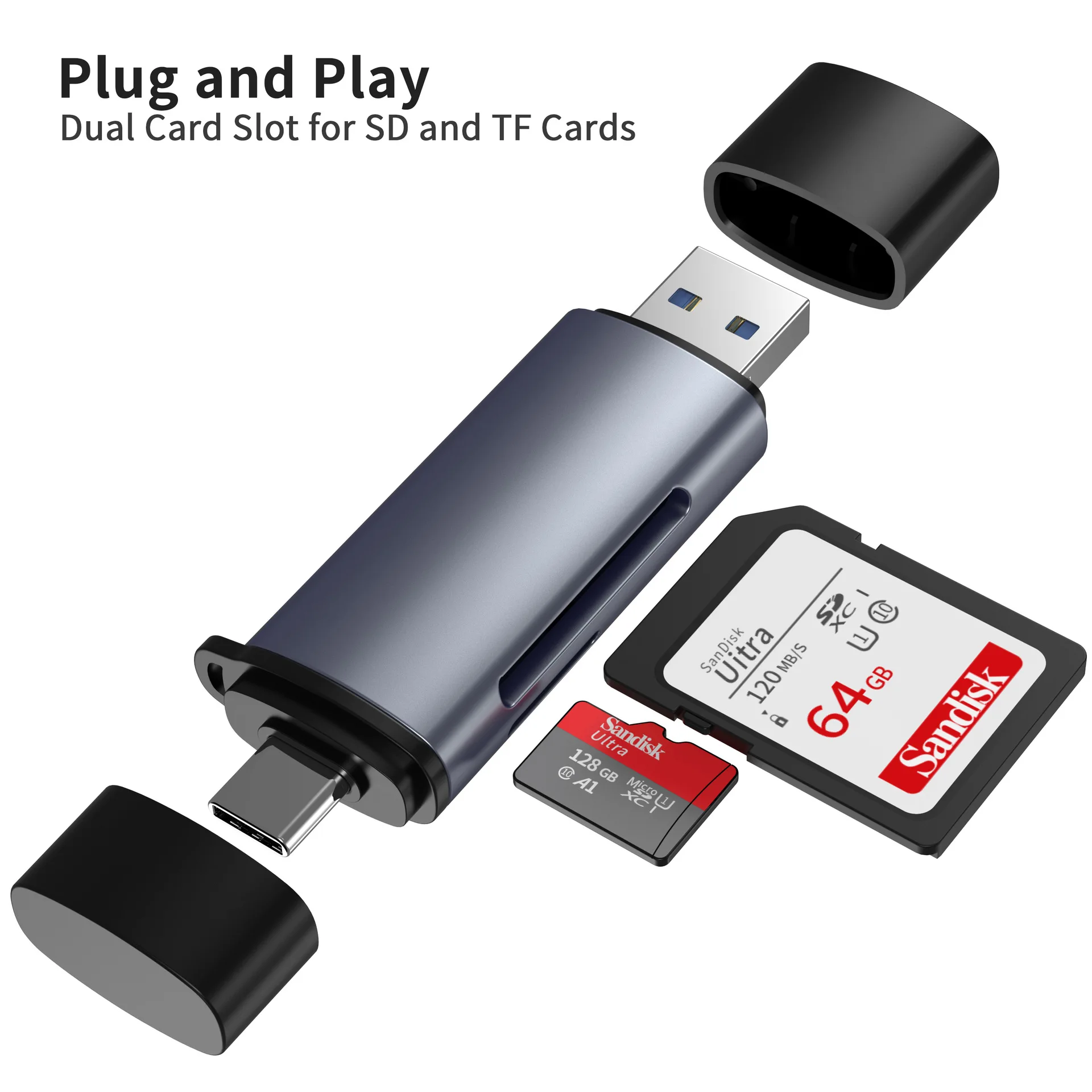 Good quality portable portable card reader FOR SD and TF Direct sales from Chinese manufacturers Mobile card reader