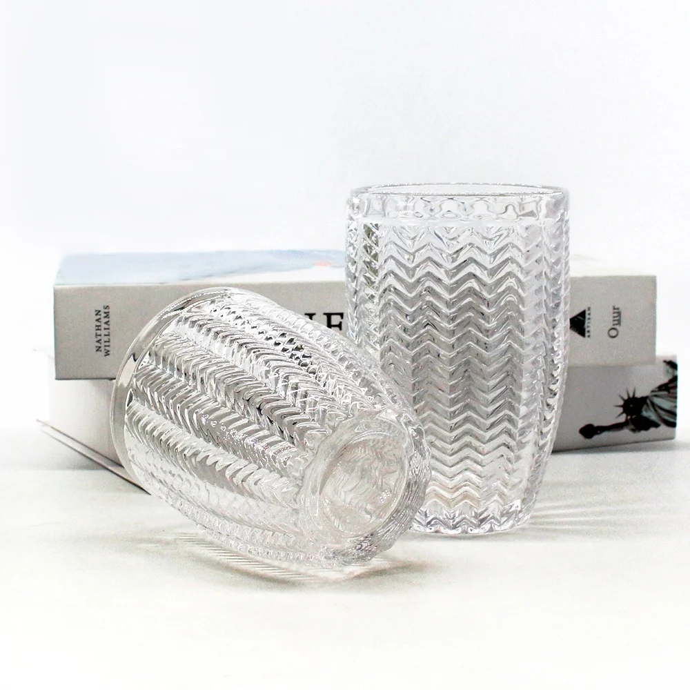 LANGXU Vintage Vertical Diamond Long Stemmed Wine Glass clear Reusable Chilling Wine Stone Whiskey Glass Set Wit