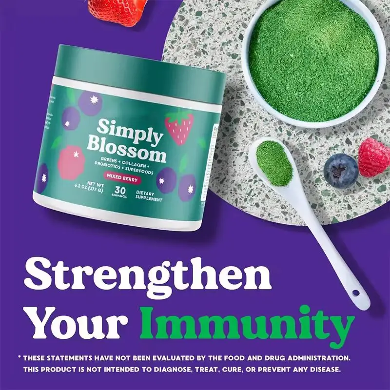 Wholesaler OEM Dietary Supplement Organic Green Superfoods Blend Private Label Super Greens Vegetable Powder green Juice