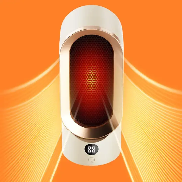 2024 New Portable Electric Heaters Fan 800W PTC Ceramic Heat 2 Speed Mini Low-Noise Household Space Electric Heater