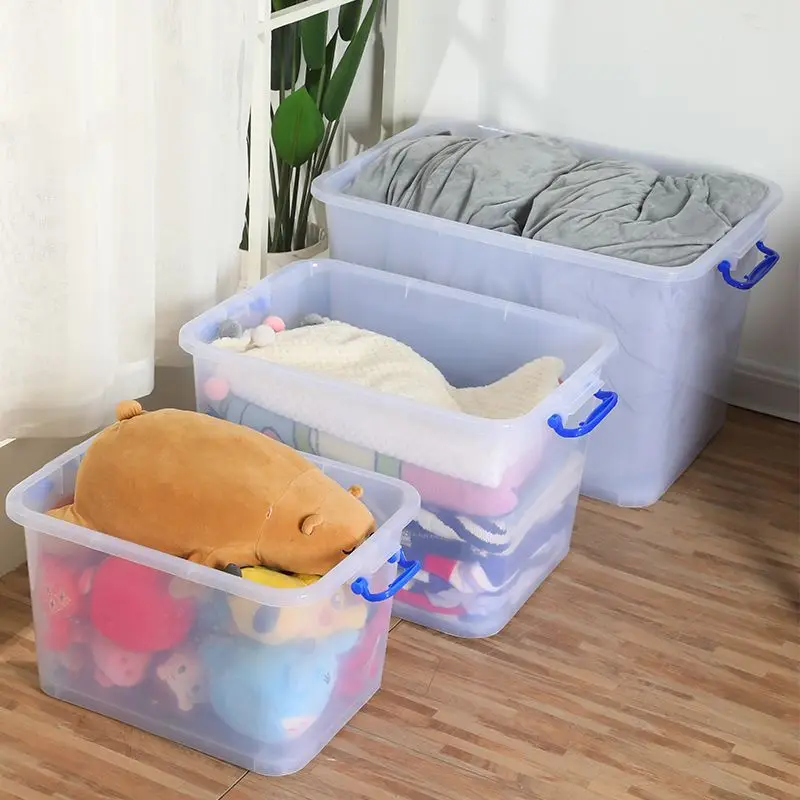 Wholesale Household Clear Organization Plastic Storage Box Bin with Wheels