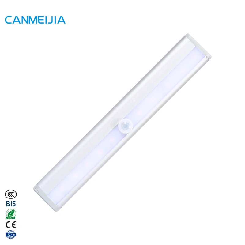 10 Leds Wireless Battery Cabinet Lamp USB Rechargeable Touch Smart PIR LED Rechargeable Motion Sensor Night Light,Night Lamp