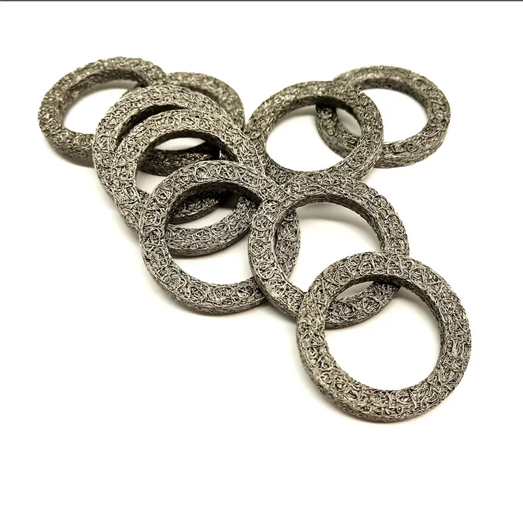 Stainless steel gas liquid separation knitted wire mesh gasket shock absorption exhaust silencers