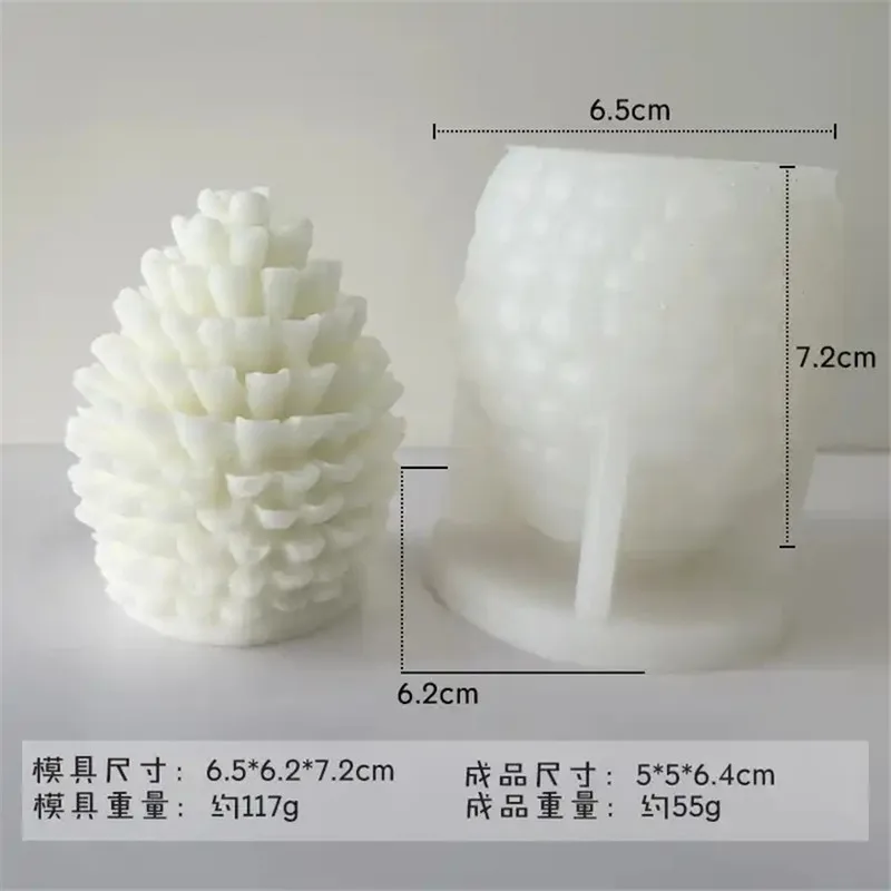 Y1043 Handmade 3D Christmas Pine Cone Silicone Resin Molds Christmas Tree Silicone Candle Mold