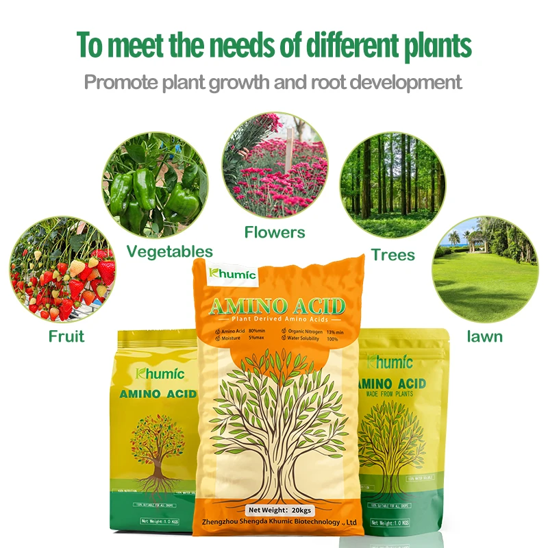 Agriculture Organic Fertilizer Amino Acid High Nitrogen Plant Nutrients Natural Cheap Amino Acid Powder