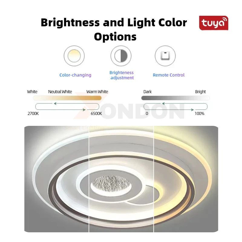 New Smart Voice Ceiling Light  Tuya Zigbee  Wifi Bluetooth dimming and CCT change