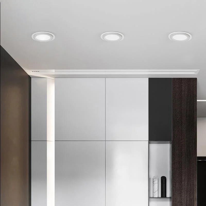 Indoor hotel 3 Cct Aluminium Recessed Round Square Ultra Thin Slim Glass Downlight 18w 24w Installation Led Ceiling Light 2835