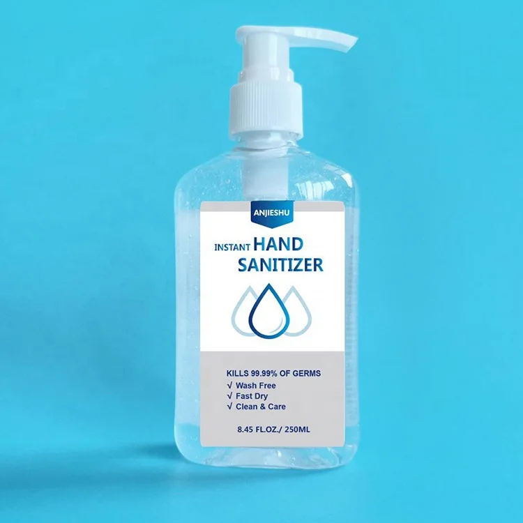 Оптовая продажа 250 мл 99.9% Антибактериальный мини детский гель дезинфицирующее средство для рук с 75% спиртом