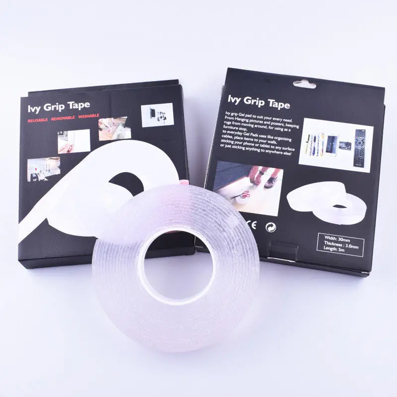 LOW MOQ  Double Sided Sided Transparent Reusable Adhesive Nano Tape, Tape Offer Waterproof DIY Acrylic Nano Tape