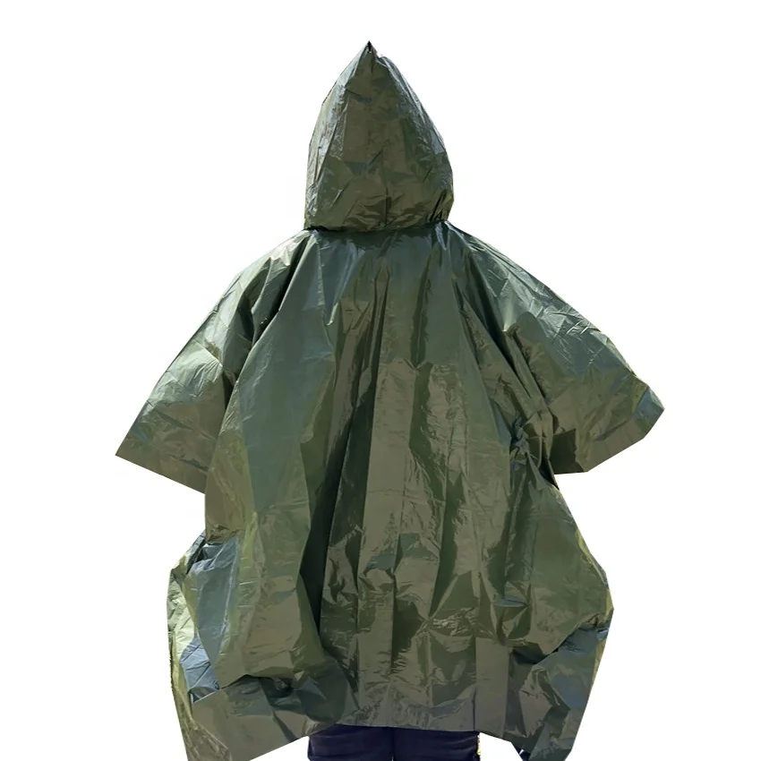 Wholesale Raincoat Survival Equipment Space Thermal Mylar Space Emergency Rain Poncho With Mylar Blanket Liner
