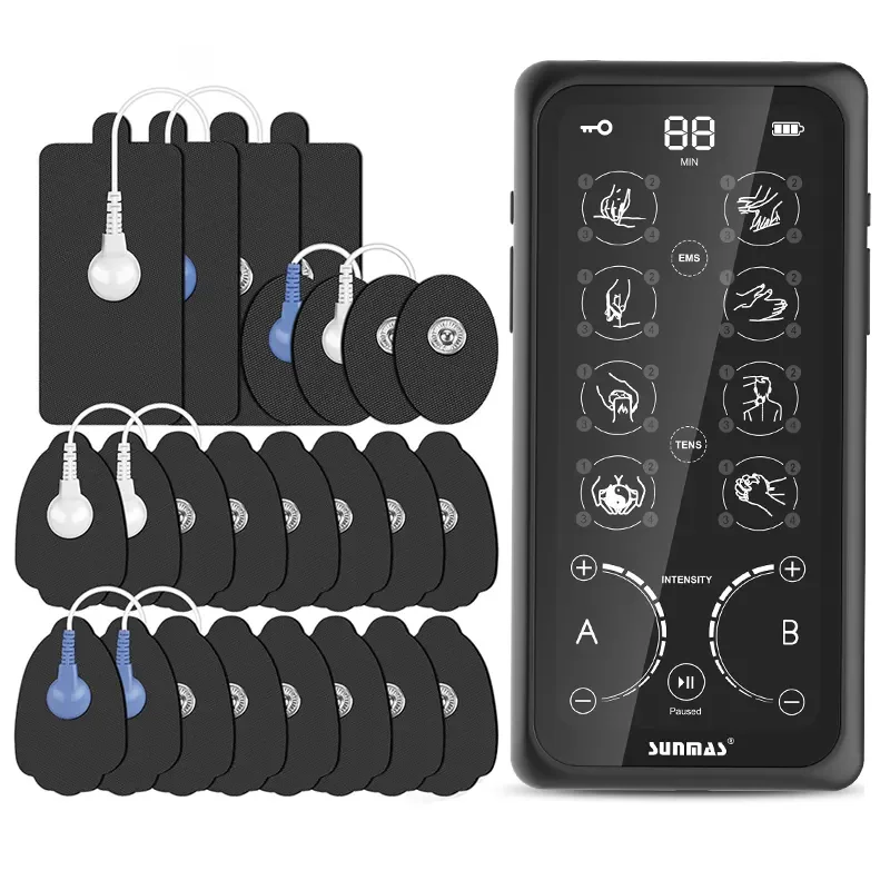 DOMAS Dual Channel Acupuncture Touch Screen Home Use Body Plus Massager Pain Relief Unit Electric Ems Tens Massager