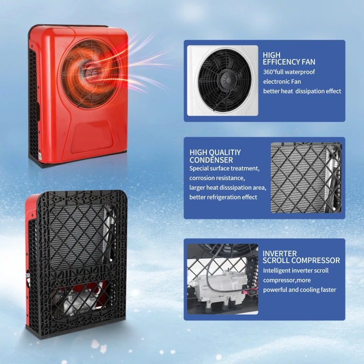 Electric Air Conditioner Cooling 12V 24V Truck RV Sleeper Parking Air Conditioner Truck Cabs Mini Split Air Cooler Fan No Fuel