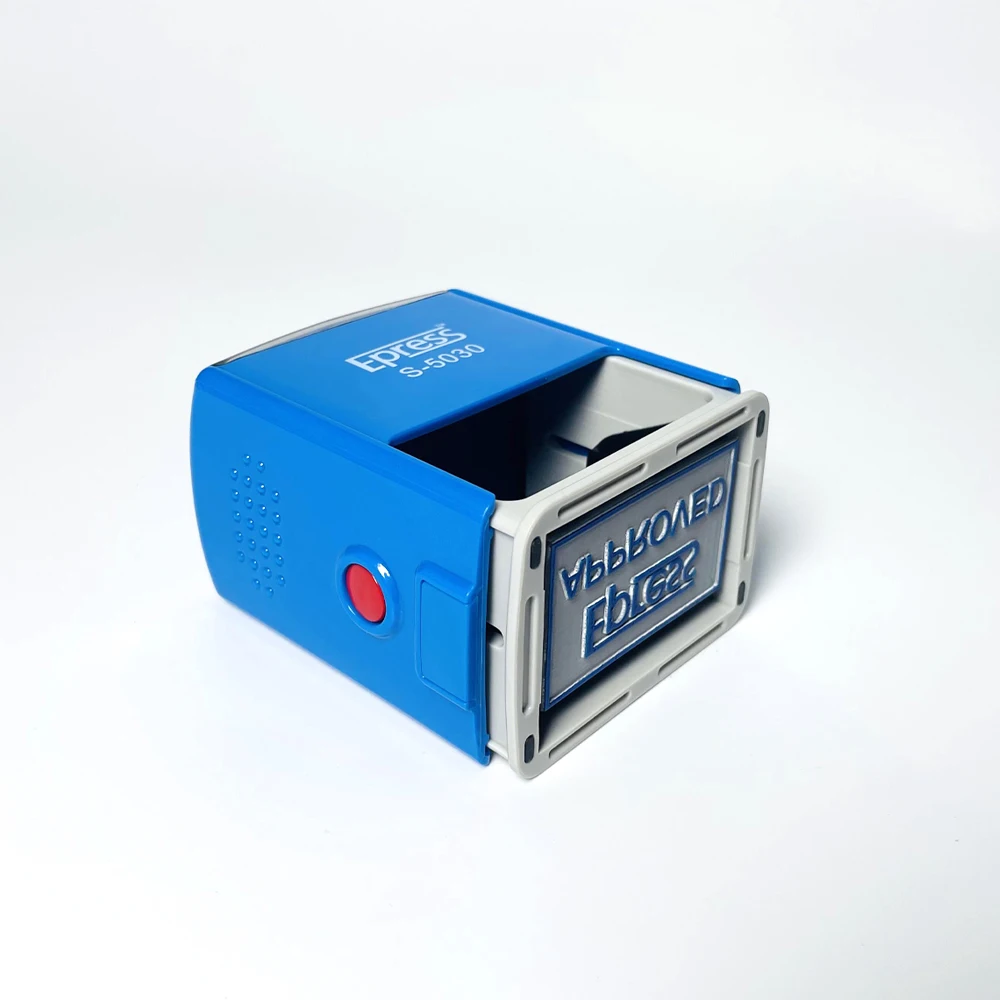 Custom Rubber Seal Stamp Machine 50 * 30 mm Rectangle Shiny Self Inking Stamp Making Machine Automatic Office Seal Stamp Machine