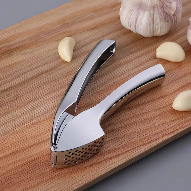Professional Food Grade Garlic Press Mincer Ginger Crusher Peeler Squeezer Heavy Duty Stainless Steel Garlic Presser