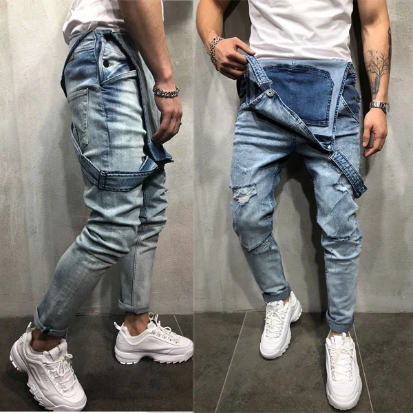 Мужские джинсовые комбинезоны EDGE DENIM классические брюки оверсайз высокого качества
