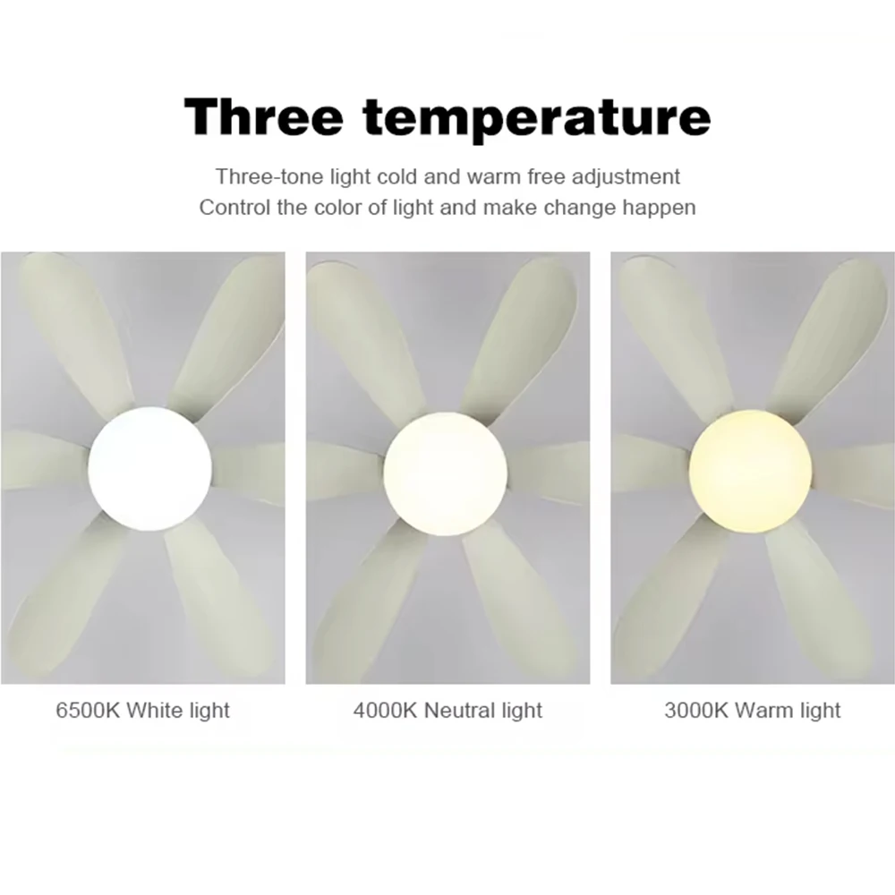 Living Room 16 inch DV rechargeable ceiling Fan Modern 2 in 1 Led Ceiling Fan Light with APP control