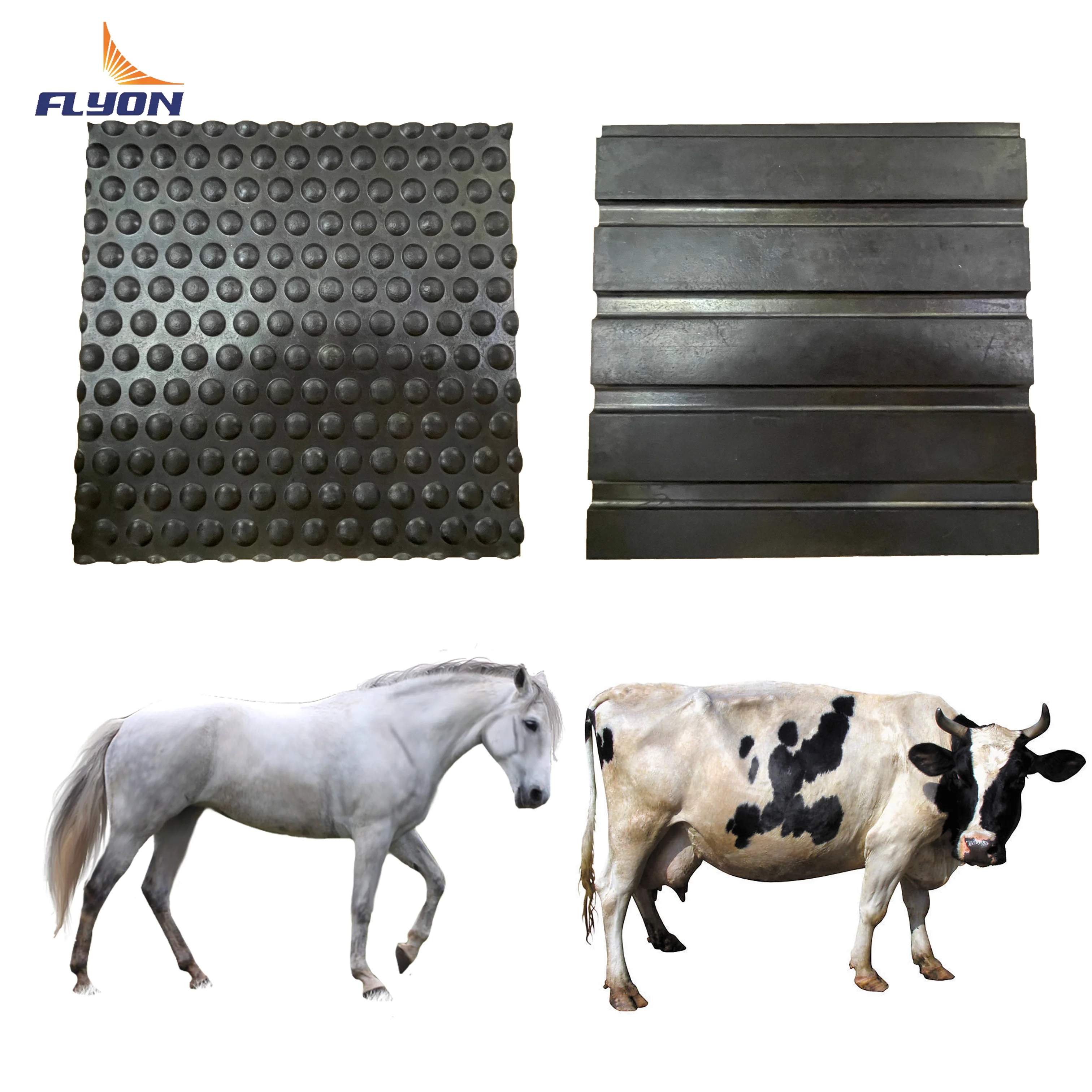 2022 Anti-Slip DOT-Pattern Cow/Horse/Pig Rubber Tile,  Rubber Stable Pavers Sports Flooring