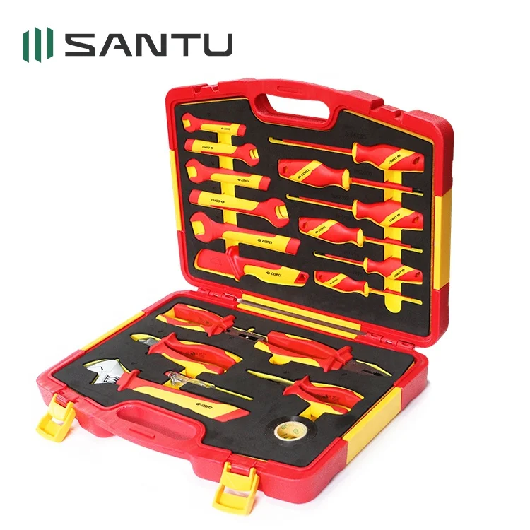 Hot Sale Santu 19 PCS G2030007 1000V VDE Insulated Electrical Hand Tools Open-End Spanner Set