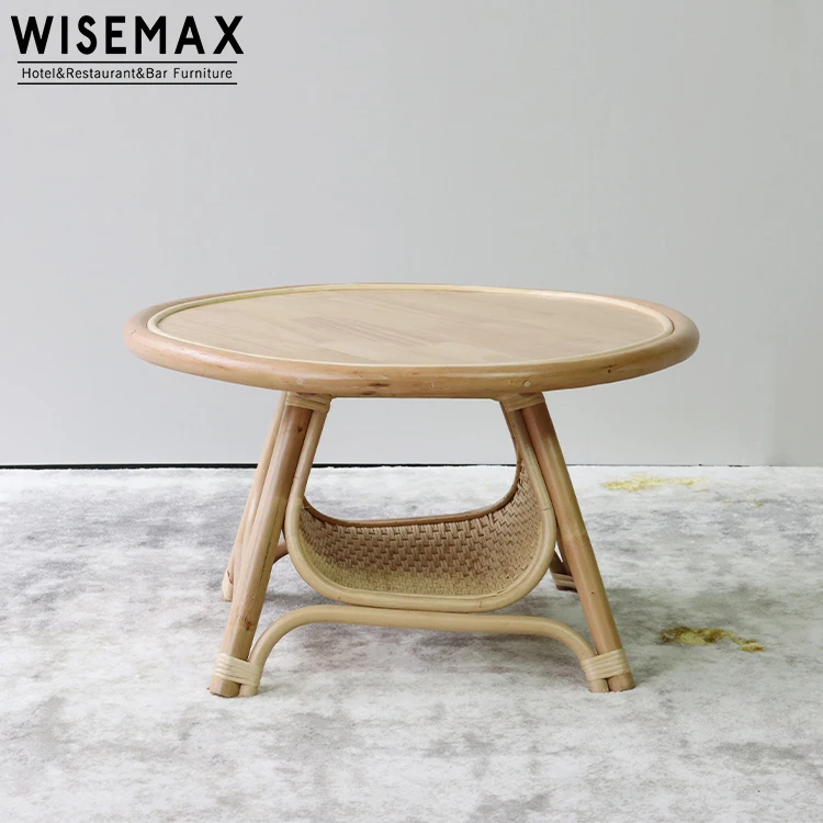 Мебель WISEMAX из Индонезии маленький круглый кофейный столик ротанга в японском и скандинавском стиле для гостиной художественный креативный