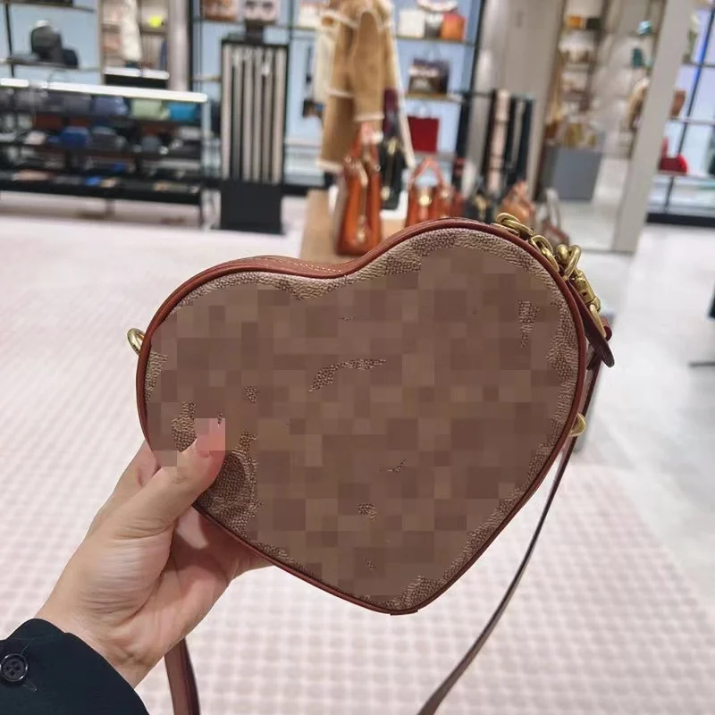 2023 Olei new Heart care bag cherry print single shoulder crossbody bag heart-shaped box makeup bag female