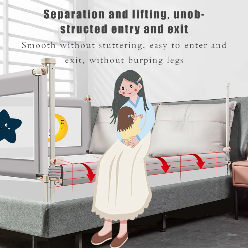 Luxury High Quality Breathable Kids Railing Protection Baby Safety Barrier Bed Rail