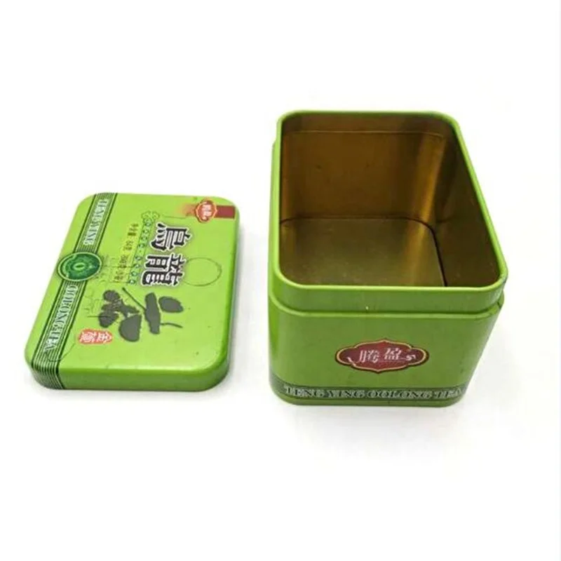 
Custom 100g Square Classic Small Tea Tin Can Loose Leaf Tea Packing Storage Metal Box Canister 
