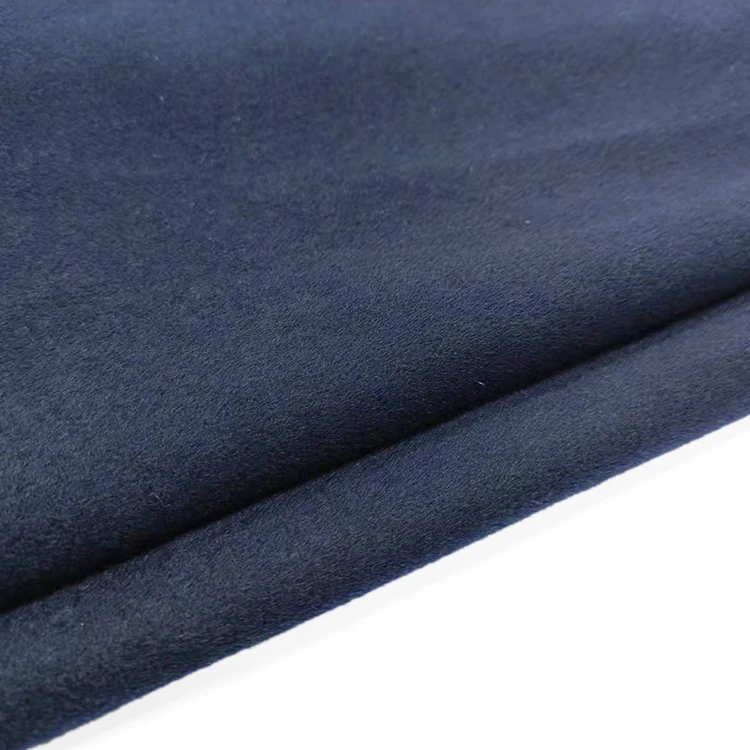 Cashmere alpaca dark blue 100%wool single faced smooth wool fabric