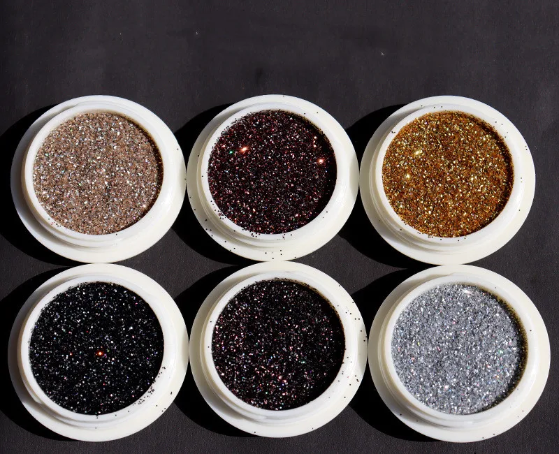 Wholesale 6 Color 1kg/Bag Nail Crystal Synthetic Diamond Powder Astringency Flash Gold Diamond Nail Powder