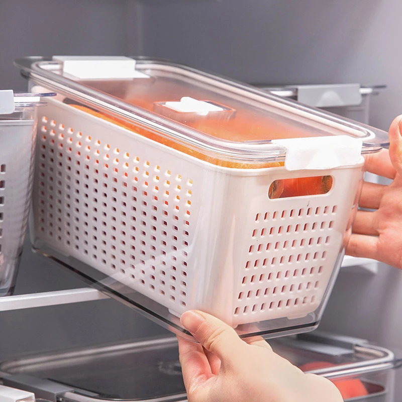 Hot Sale 5.8L Plastic Refrigerator Storage Box Food Storage Container Refrigerator Container Fruit Vegetable Storage with Lid