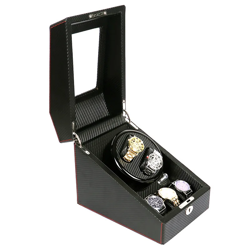 Carbon fiber mechanical watch automatic upper chain motor box 2 + 3 electric meter shaker wholesale watch box