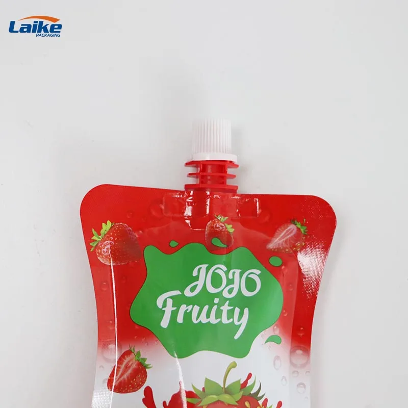 Custom Aluminium Juice Jelly Milk Yogurt Baby Food Plastic Packing Bag Stand Up Spout Pouch Doypack With Nozzle
