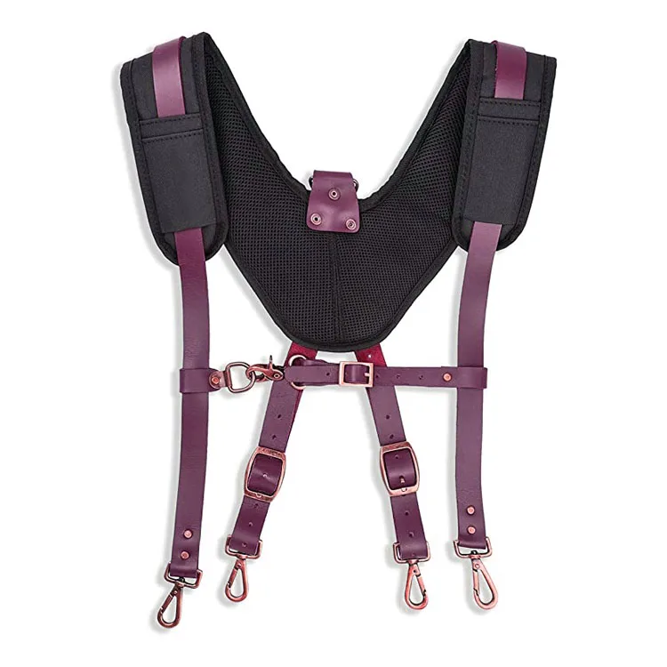 High-Quality Adjustable Straps Leather Padded Tool Belt Suspenders