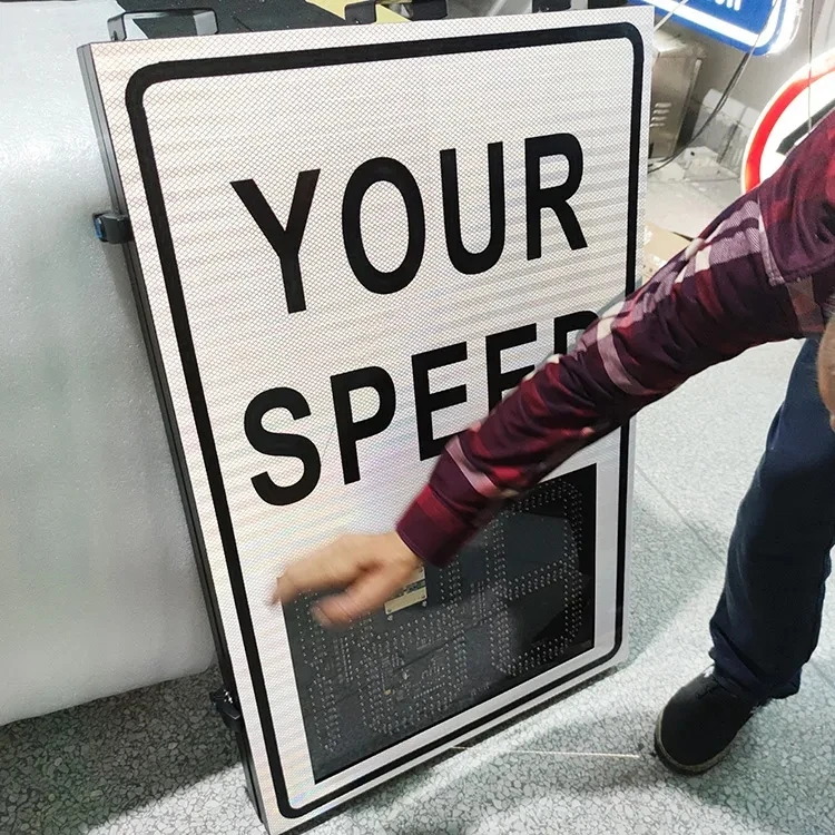 Road warning LED solar radar speed limit sign led display portable radar traffic signs radar speed sign