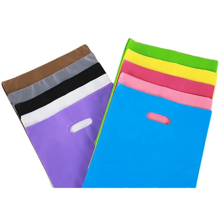 POLYSMARTS Custom Logo Design Printing Die Cut Handle Bag LDPE Shopping Personalized Plastic Bag