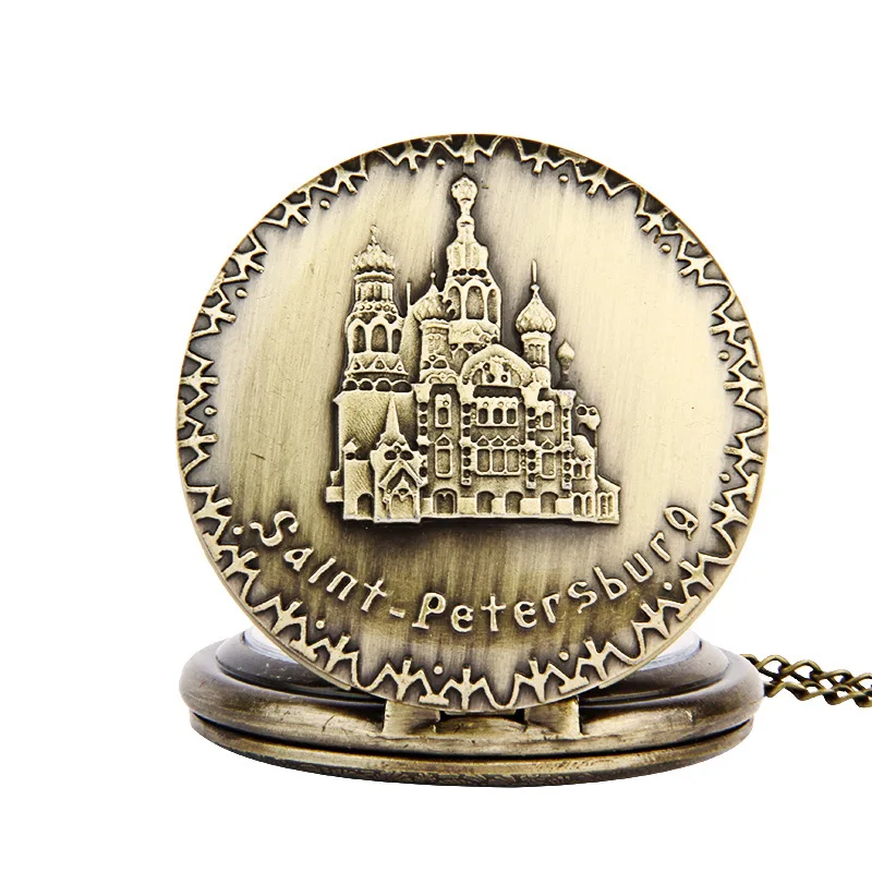 Retro Pocket Watch Bronze Quartz Pocket Watch With Long Chain Best Gift to Men Women Pendant Watches Christmas Gift