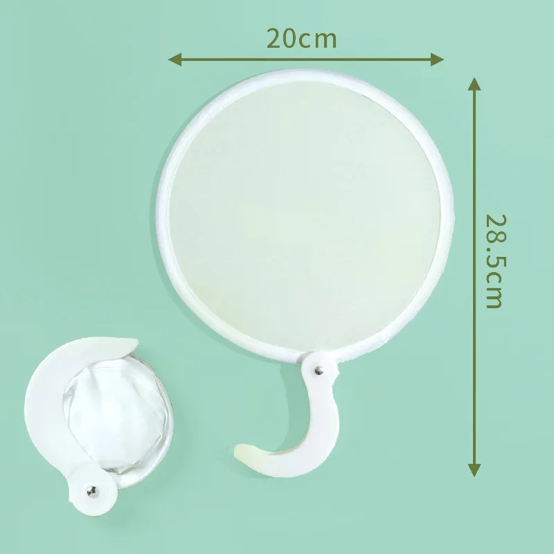 Custom UV Printing Logo Summer Cheap Nylon Round Fan Handheld With Pouch Pocket