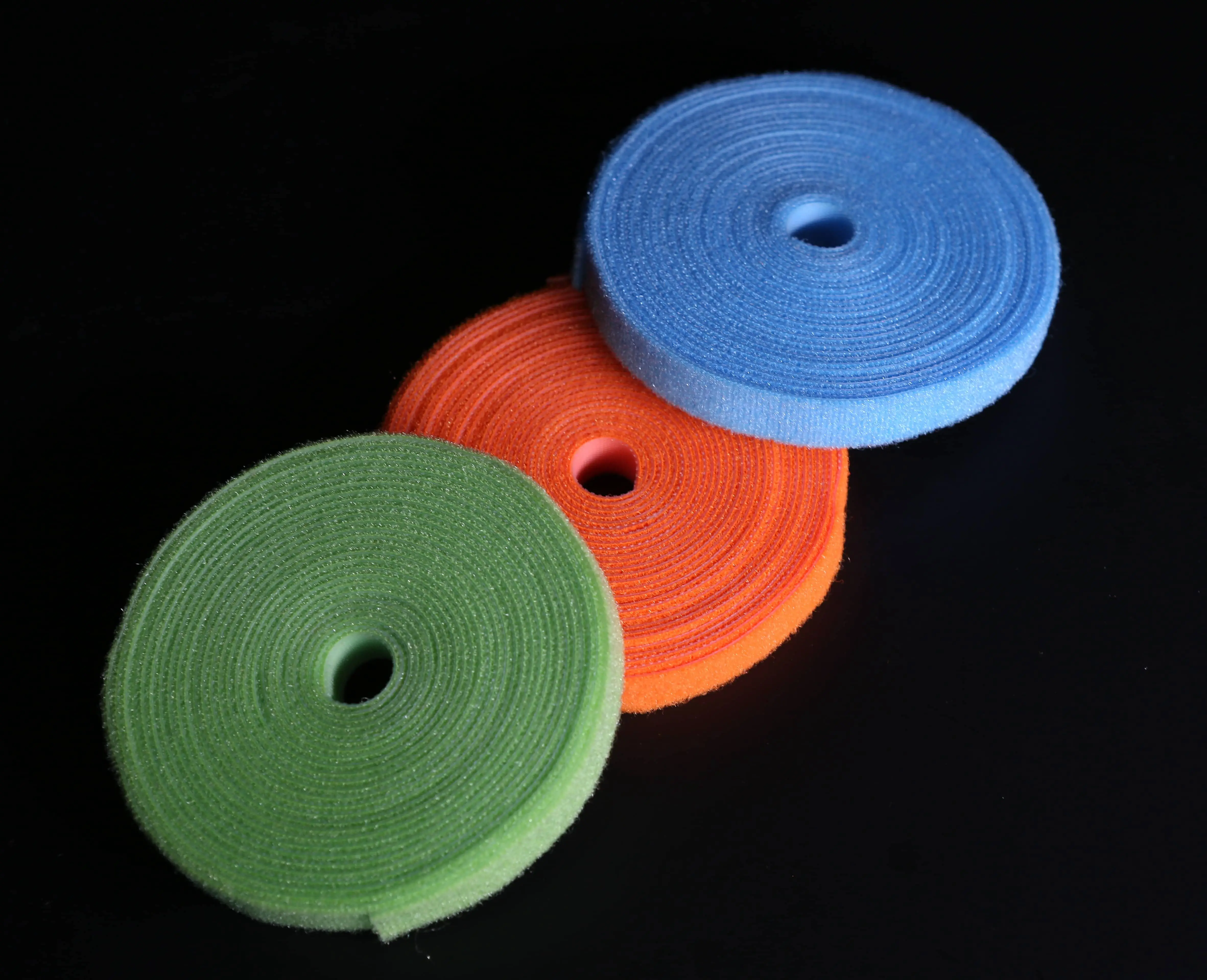 China Manufacturer Factory Price Colorful Polyester fastener hook and loop strap tape back to back Eco-friendly Plastic buckle