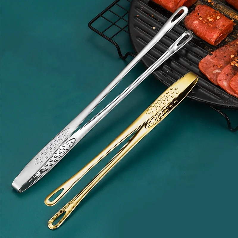 Korean and Japanese BBQ Tongs Stainless Steel Grill Tongs Kitchen Food Tongs Tweezers