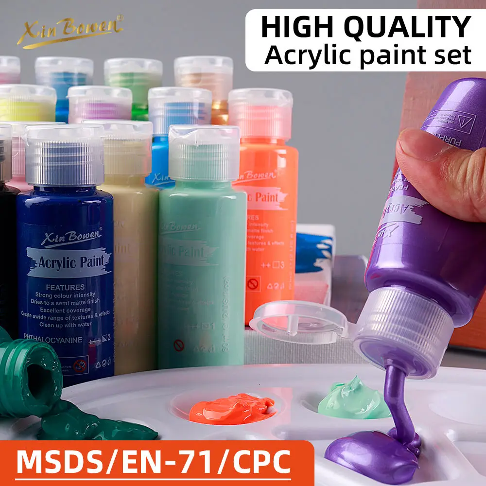 Xin Bowen New 6 Common Colors Acrylic Paint Set 60ml Art Fresh And Professional Acrylic Color Paint Set